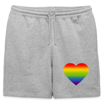 Rainbow_heart - Short de survêtement homme premium - gris chiné - Devant - AI Model Male 178 light (178cm)