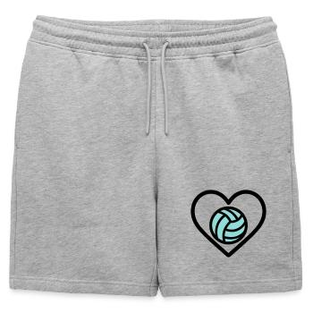 Heart Volleyball – Team Sport Lover - Mens' Premium Organic Sweatshorts - heather grey - Front - AI Model Male 178 light (178cm)