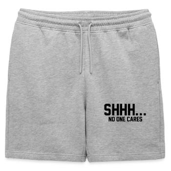 CHUT... Personne ne s’en soucie - Short de survêtement homme premium - gris chiné - Devant - AI Model Male 178 light (178cm)