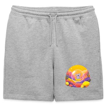 Koala in the Glass Ball Wonderland - Mens' Premium Organic Sweatshorts - heather grey - Front - AI Model Male 178 light (178cm)