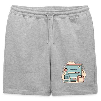 Internet rétro mode hors ligne - Short de survêtement homme premium - gris chiné - Devant - AI Model Male 178 light (178cm)