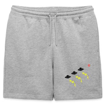 Invasion d’OVNIs, attaque éclair Vector extraterrestre - Short de survêtement homme premium - gris chiné - Devant - AI Model Male 178 light (178cm)