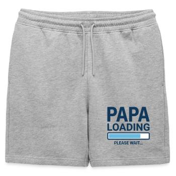 Papa loading please wait - Bientôt papa ? - Short de survêtement homme premium - gris chiné - Devant - AI Model Male 178 light (178cm)