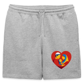 Famille musulmane haute en couleur dans le cœur - Short de survêtement homme premium - gris chiné - Devant - AI Model Male 178 light (178cm)