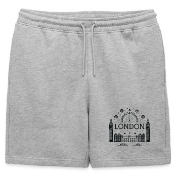 Londres Nuit Roue Big Ben - Short de survêtement homme premium - gris chiné - Devant - AI Model Male 178 light (178cm)