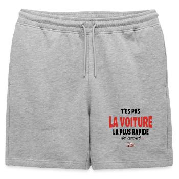 T’es pas la voiture la plus rapide du circuit - Short de survêtement homme premium - gris chiné - Devant - AI Model Male 178 light (178cm)