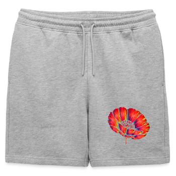 Pop Art néon Pop Art Décor Fleur Couleur - Short de survêtement homme premium - gris chiné - Devant - AI Model Male 178 light (178cm)