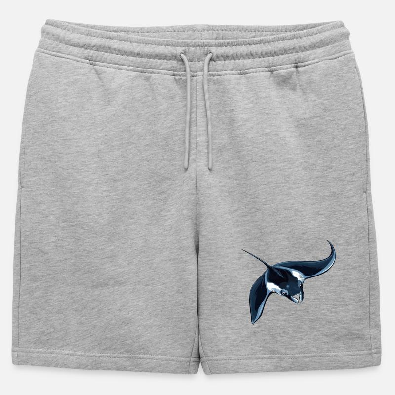 Rochen Mantarochen - Männer Premium Organic Sweatshorts - Grau meliert