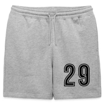29 Symbole numérique - Short de survêtement homme premium - gris chiné - Devant - AI Model Male 178 light (178cm)
