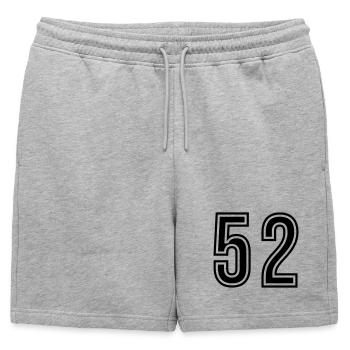 52 Symbole numérique - Short de survêtement homme premium - gris chiné - Devant - AI Model Male 178 light (178cm)