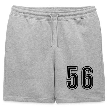 56 Symbole numérique - Short de survêtement homme premium - gris chiné - Devant - AI Model Male 178 light (178cm)