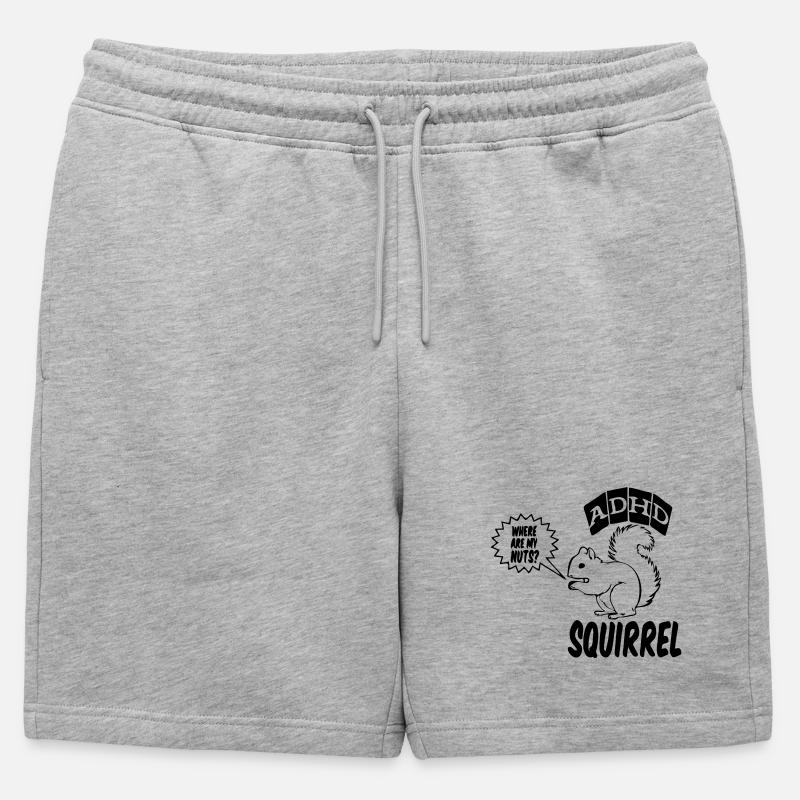 ADHD Squirrel ADHS Spruch Geschenk - Männer Premium Organic Sweatshorts - Grau meliert
