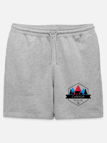Kanada in die Wildnis mit Bären und Wald - Männer Premium Organic Sweatshorts - Grau meliert
