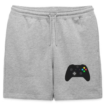 Boutons néon de manette sombre - Short de survêtement homme premium - gris chiné - Devant - AI Model Male 178 light (178cm)