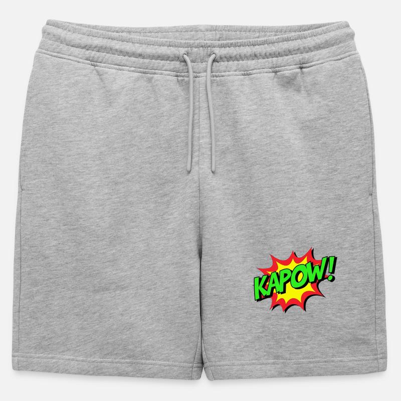 KAPOW Comic Explosion - Männer Premium Organic Sweatshorts - Grau meliert