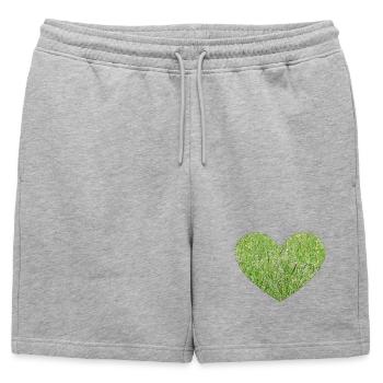 Coeur d'herbe - Short de survêtement homme premium - gris chiné - Devant - AI Model Male 178 light (178cm)