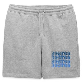Boston Block Grid Pattern - Mens' Premium Organic Sweatshorts - heather grey - Front - AI Model Male 178 light (178cm)