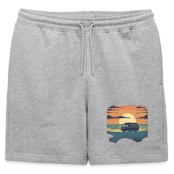 Campeur - Short de survêtement homme premium - gris chiné - Devant - AI Model Male 178 light (178cm)