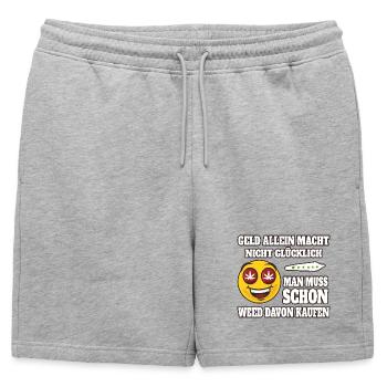 L’argent seul ne rend pas heureux... - Short de survêtement homme premium - gris chiné - Devant - AI Model Male 178 light (178cm)
