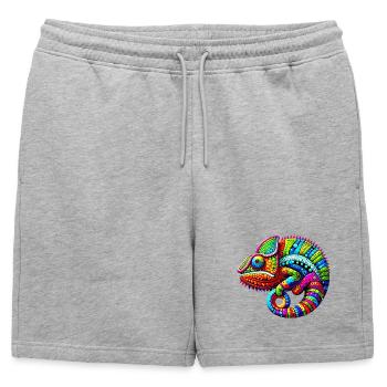 Chameleon - Mens' Premium Organic Sweatshorts - heather grey - Front - AI Model Male 178 light (178cm)