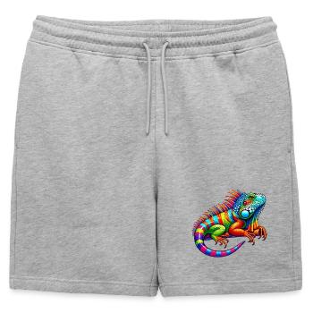 Iguane - Short de survêtement homme premium - gris chiné - Devant - AI Model Male 178 light (178cm)