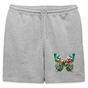 Papillon Fleurs Tulipes Tulipe Hollande - Short de survêtement homme premium - gris chiné - Devant - AI Model Male 178 light (178cm)