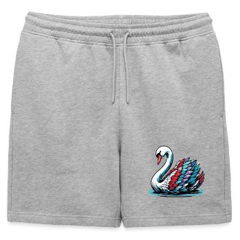 Cygne - Short de survêtement homme premium - gris chiné - Devant - AI Model Male 178 light (178cm)