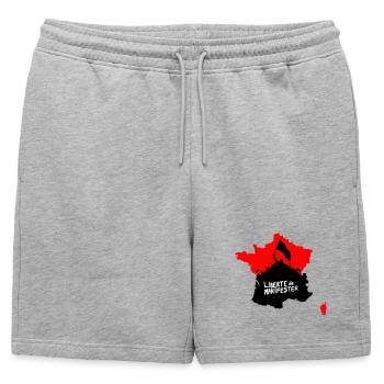 Freedom to protest - Mens' Premium Organic Sweatshorts - heather grey - Front - AI Model Male 178 light (178cm)