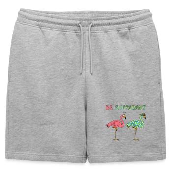 Flamant rose différent - Short de survêtement homme premium - gris chiné - Devant - AI Model Male 178 light (178cm)