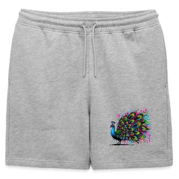 Paon - Short de survêtement homme premium - gris chiné - Devant - AI Model Male 178 light (178cm)