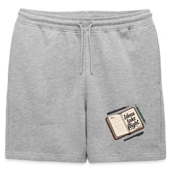 Inspirational Flight Idea Journal Design - Mens' Premium Organic Sweatshorts - heather grey - Front - AI Model Male 178 light (178cm)