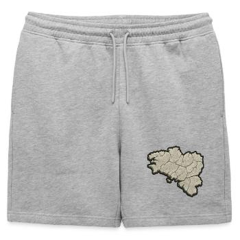 Brittany Pierre Map – Breton Identity & Pride - Mens' Premium Organic Sweatshorts - heather grey - Front - AI Model Male 178 light (178cm)