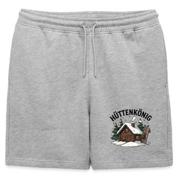 Roi de la cabane - Short de survêtement homme premium - gris chiné - Devant - AI Model Male 178 light (178cm)