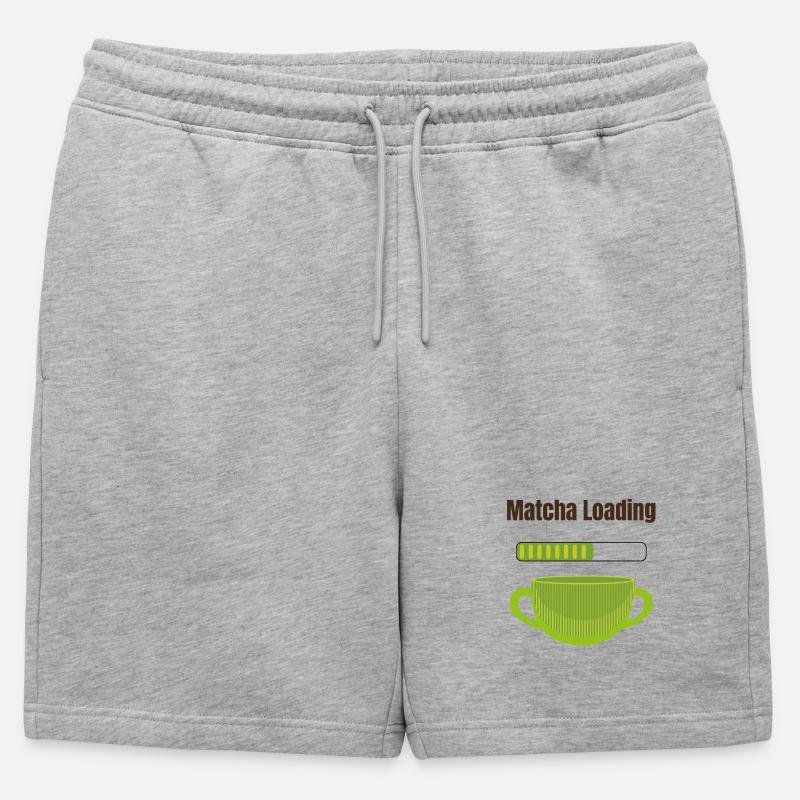 Matcha Loading - Männer Premium Organic Sweatshorts - Grau meliert