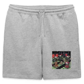 Horror Christmas Zombie Creepy Gothic Gnome - Mens' Premium Organic Sweatshorts - heather grey - Front - AI Model Male 178 light (178cm)