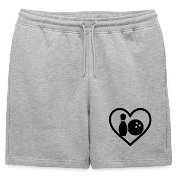 Cadeau sportif de quilles de quilles en forme de cœur - Short de survêtement homme premium - gris chiné - Devant - AI Model Male 178 light (178cm)