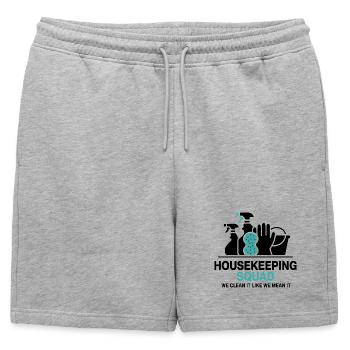 Conception de nettoyage amusante - Short de survêtement homme premium - gris chiné - Devant - AI Model Male 178 light (178cm)