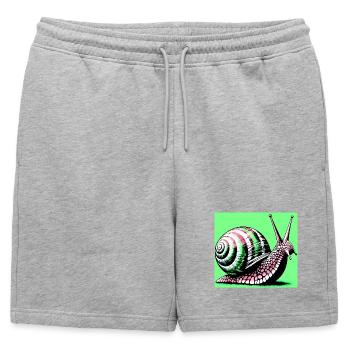 Snail - Mens' Premium Organic Sweatshorts - heather grey - Front - AI Model Male 178 light (178cm)