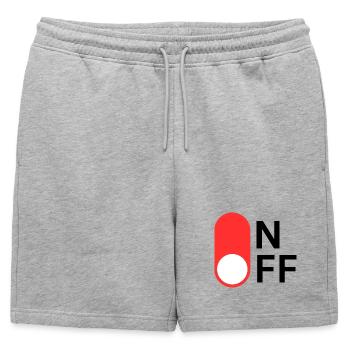 Mode ON/OFF - Short de survêtement homme premium - gris chiné - Devant - AI Model Male 178 light (178cm)