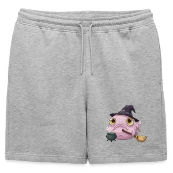 Poisson-Blobfish Drôle - Chapeau de Sorcière et Chaudron Magique - Short de survêtement homme premium - gris chiné - Devant - AI Model Male 178 light (178cm)