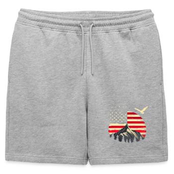 Randonnée Patriotic Mountain Trail Backpacking Americ - Short de survêtement homme premium - gris chiné - Devant - AI Model Male 178 light (178cm)