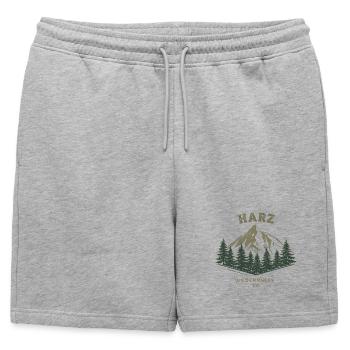 Co. de la Nature sauvage du Harz | Montagne Vintage - Short de survêtement homme premium - gris chiné - Devant - AI Model Male 178 light (178cm)