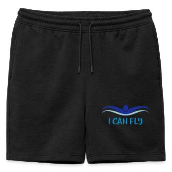 swim - Mens' Premium Organic Sweatshorts - black - Front - AI Model Male 178 light (178cm)