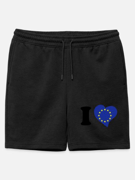 I love EU - Mens' Premium Organic Sweatshorts - black
