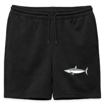 Requin taupe bleu mako - requin-taupe bleu - Réquin - Short de survêtement homme premium - noir - Devant - AI Model Male 178 light (178cm)