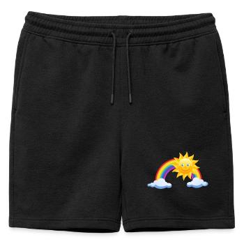 Arc-en-ciel - Short de survêtement homme premium - noir - Devant - AI Model Male 178 light (178cm)