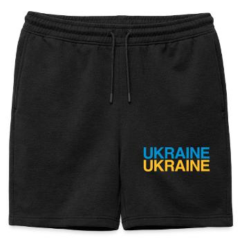 UKRAINE Drapeau ukrainien - Short de survêtement homme premium - noir - Devant - AI Model Male 178 light (178cm)
