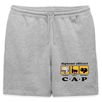 Camping Aperitif Schalen flex - Männer Premium Organic Sweatshorts - Grau meliert - Vorne - AI Model Male 178 light (178cm)