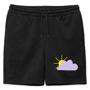Sonne sieht hinter der Wolke hervor - Männer Premium Organic Sweatshorts - Schwarz - Vorne - AI Model Male 178 light (178cm)