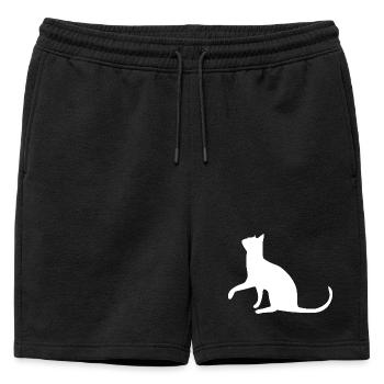 Chat chat chat chat chatte minette minou minou patte - Short de survêtement homme premium - noir - Devant - AI Model Male 178 light (178cm)